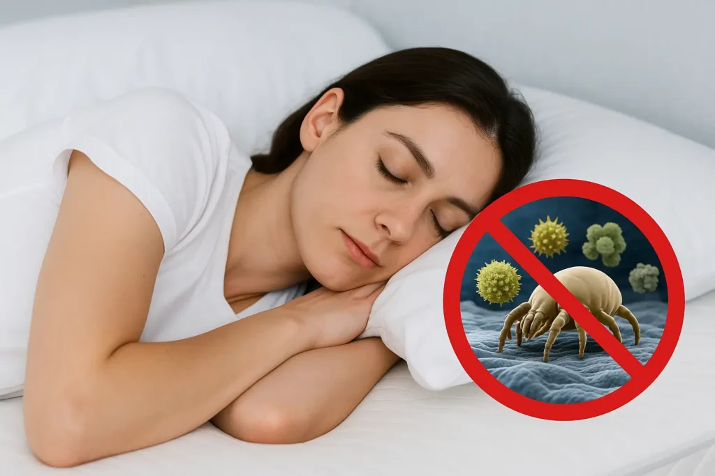 Detalle niño durmiendo en colchón antialérgico