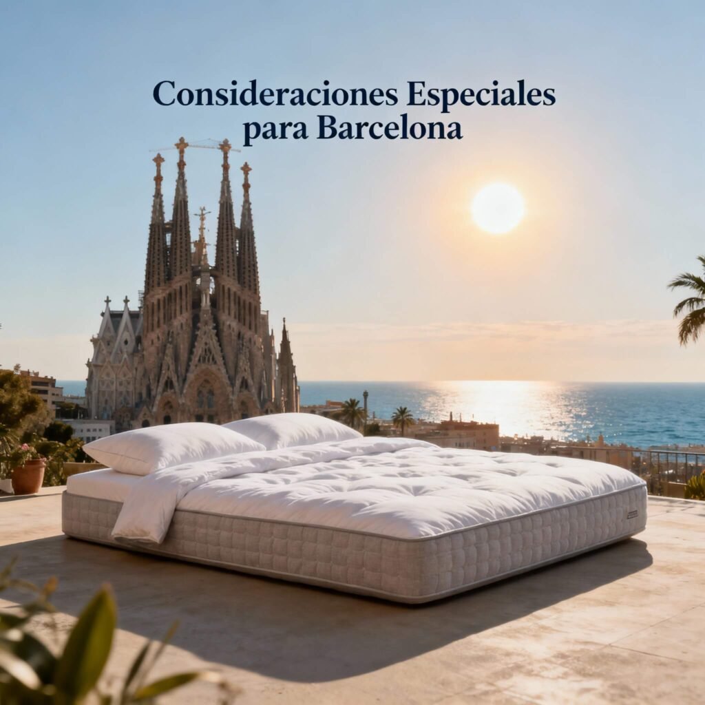 Colchón en Barcelona junto a la Sagrada Familia, ambiente mediterráneo, consideraciones locales.