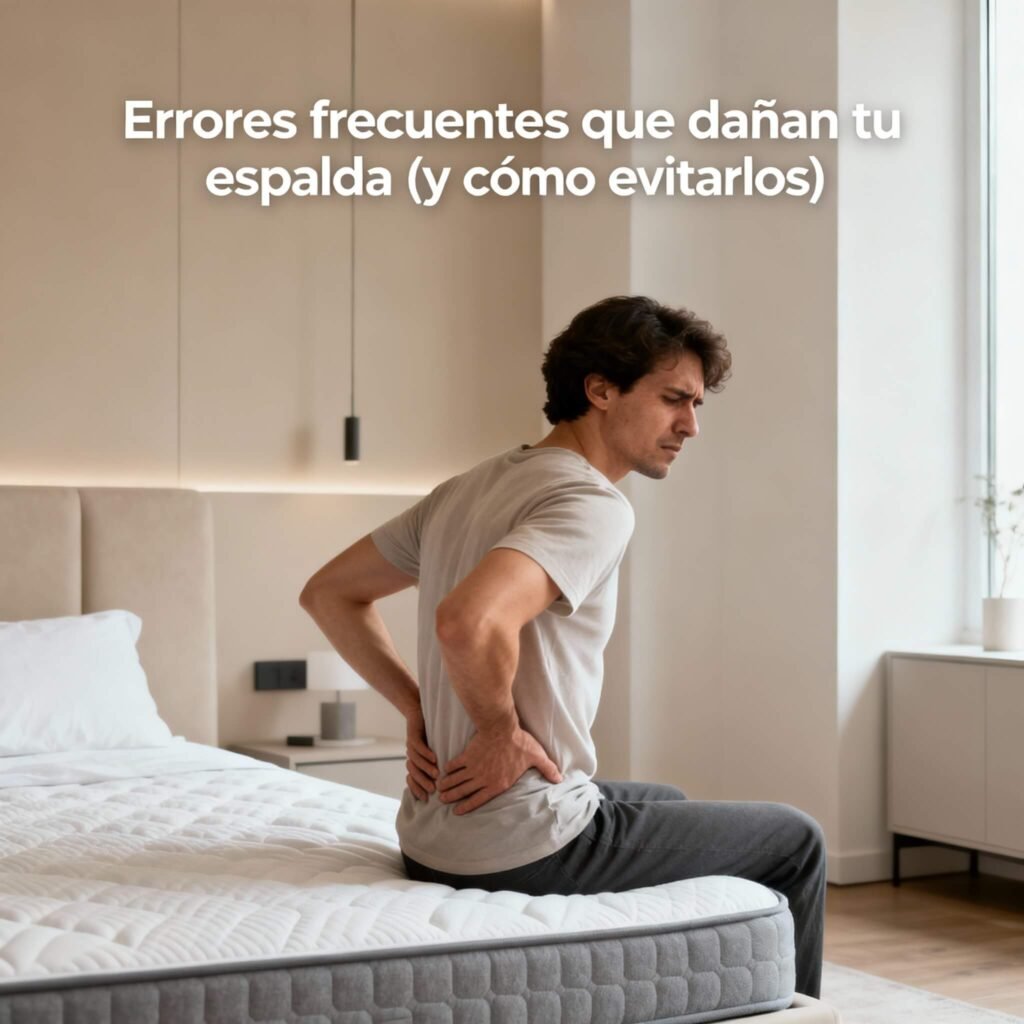 Hombre con dolor de espalda por tener un colchón comprado que no le conviene