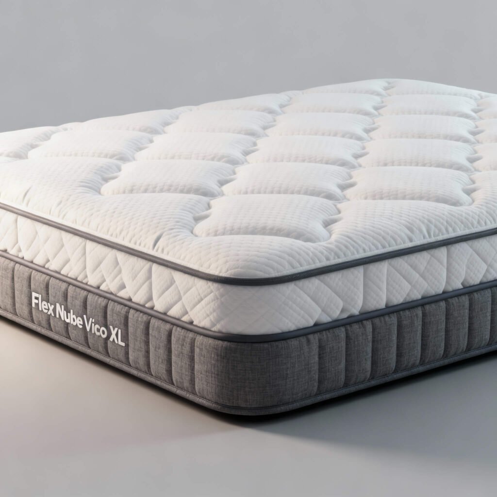 Colchón Flex Nube Visco XL, alta firmeza y soporte para personas con sobrepeso, muelles y viscoelástica, refuerzo lateral.