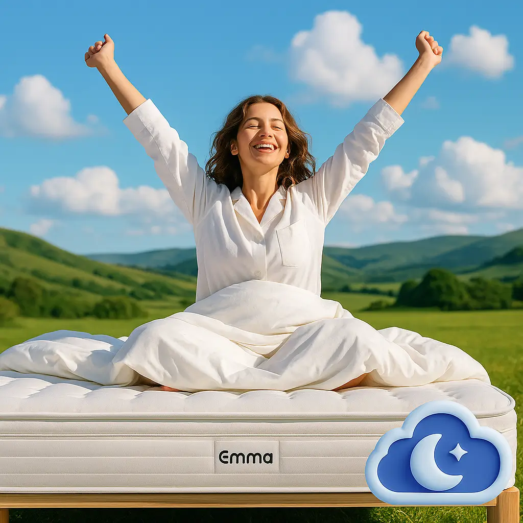 Ilustración de una persona probando un colchón para elegir la firmeza adecuada